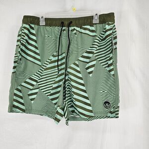 Neff All A Circus Men's Size XL(40-42) Green Printed Swim Board Shorts Unlined